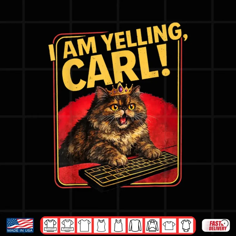 Design I Am Yelling Carl Donut Cat Animal Humor Funny Shirt