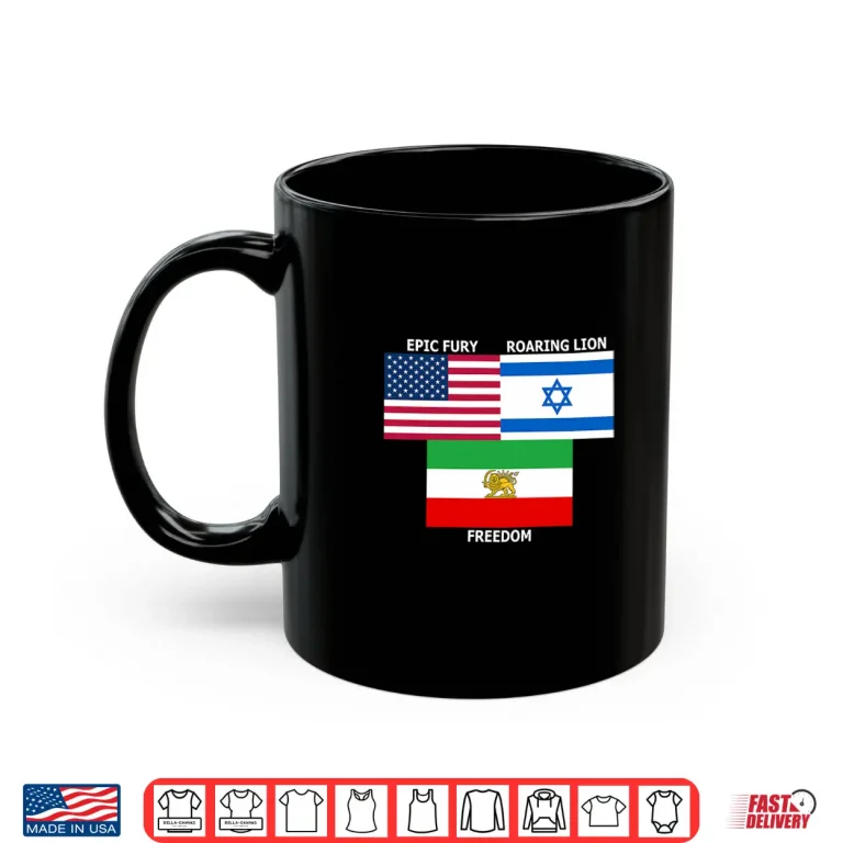 Mug United States Israel Iran Flags Freedom Unity Graphic Shirt