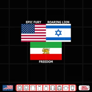 Design United States Israel Iran Flags Freedom Unity Graphic Shirt
