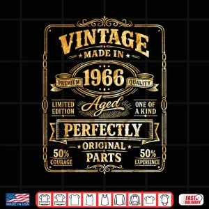 Design 60th Birthday Man Woman 60 Years Decoration 1966 Gift Funny Shirt