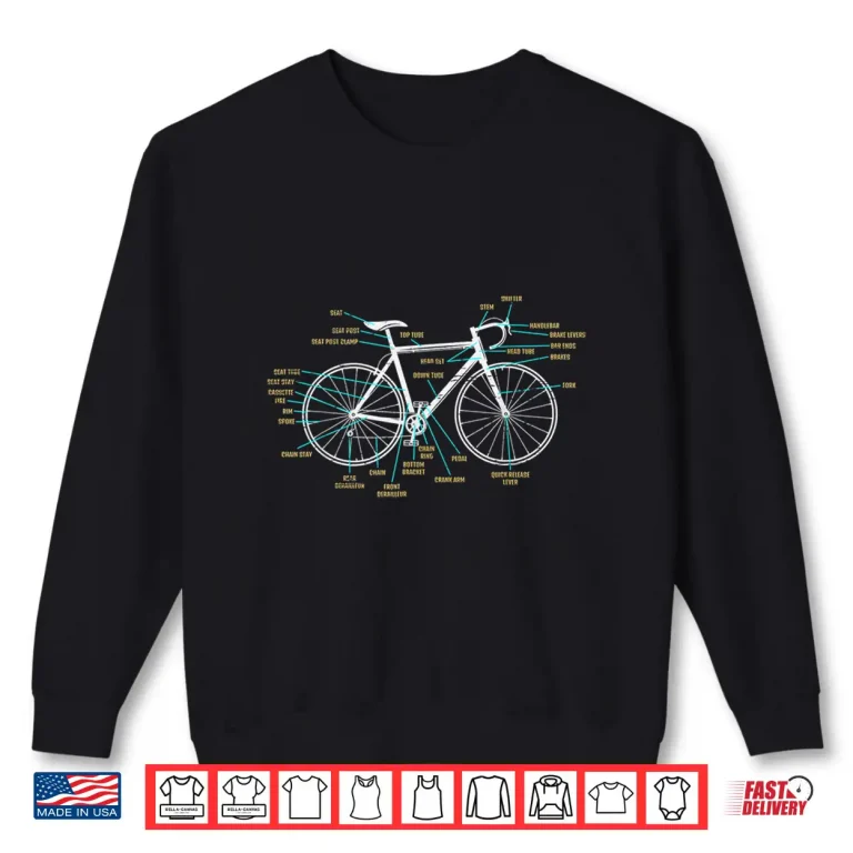 Sweatshirt Bicycle Anatomy Road Bike Cycling Shirt