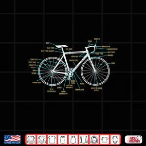 Design Bicycle Anatomy Road Bike Cycling Shirt