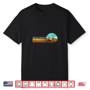 Distressed Beach Cruiser Bicycle Bike Cycle Retro Sunset Shirt