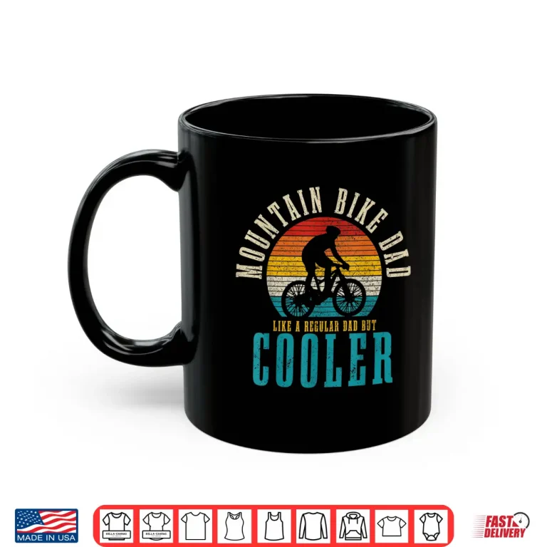 Mug Mens Mountain Bike Dad Funny Vintage MTB Downhill Biking Cycling Shirt