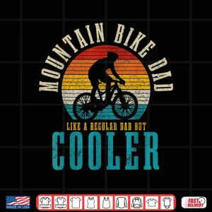 Design Mens Mountain Bike Dad Funny Vintage MTB Downhill Biking Cycling Shirt