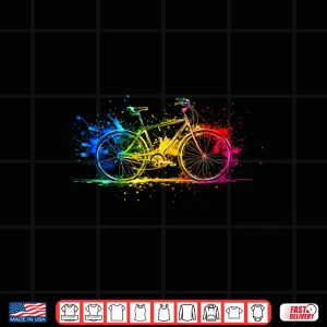 Design Colorful Bicycle Cycling Biking Cyclist Bicycling Shirt