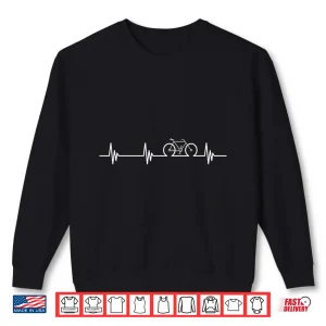 Sweatshirt Cycling Heartbeat Shirt Bicycle Love Biking Shirt Gifts