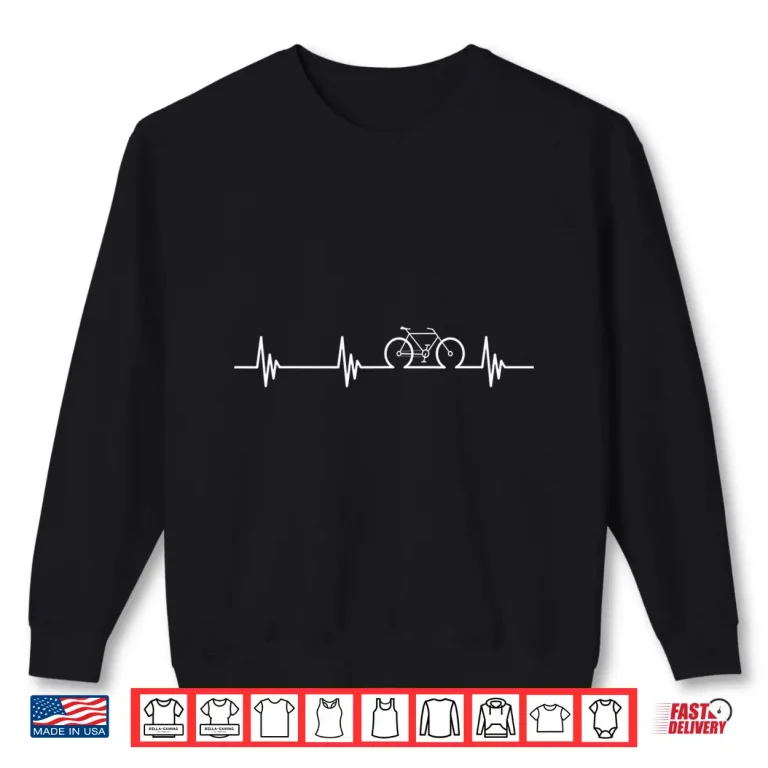 Sweatshirt Cycling Heartbeat Shirt Bicycle Love Biking Shirt Gifts