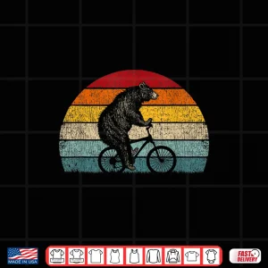 Design Funny Bear Cycling Mountain Bike Vintage Retro Bicycle Shirt