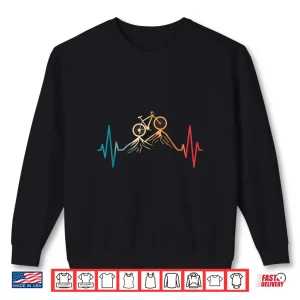 Sweatshirt Funny Retro Cycling Heartbeat Bicycle Mountain Bike Biking Shirt