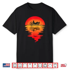 Recumbent Bike Recumbent Trike Cyclist Vintage Sunset Triker Shirt