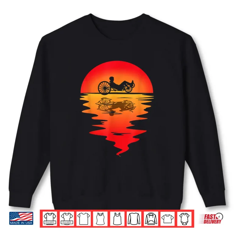 Sweatshirt Recumbent Bike Recumbent Trike Cyclist Vintage Sunset Triker Shirt