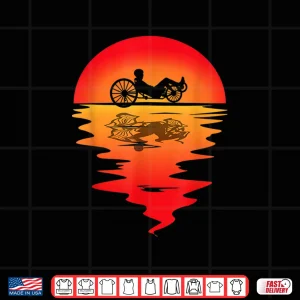 Design Recumbent Bike Recumbent Trike Cyclist Vintage Sunset Triker Shirt