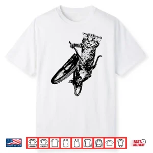 Vintage Cute Cat Bicycle Sport Bike Cycling Cyclist Biking Shirt