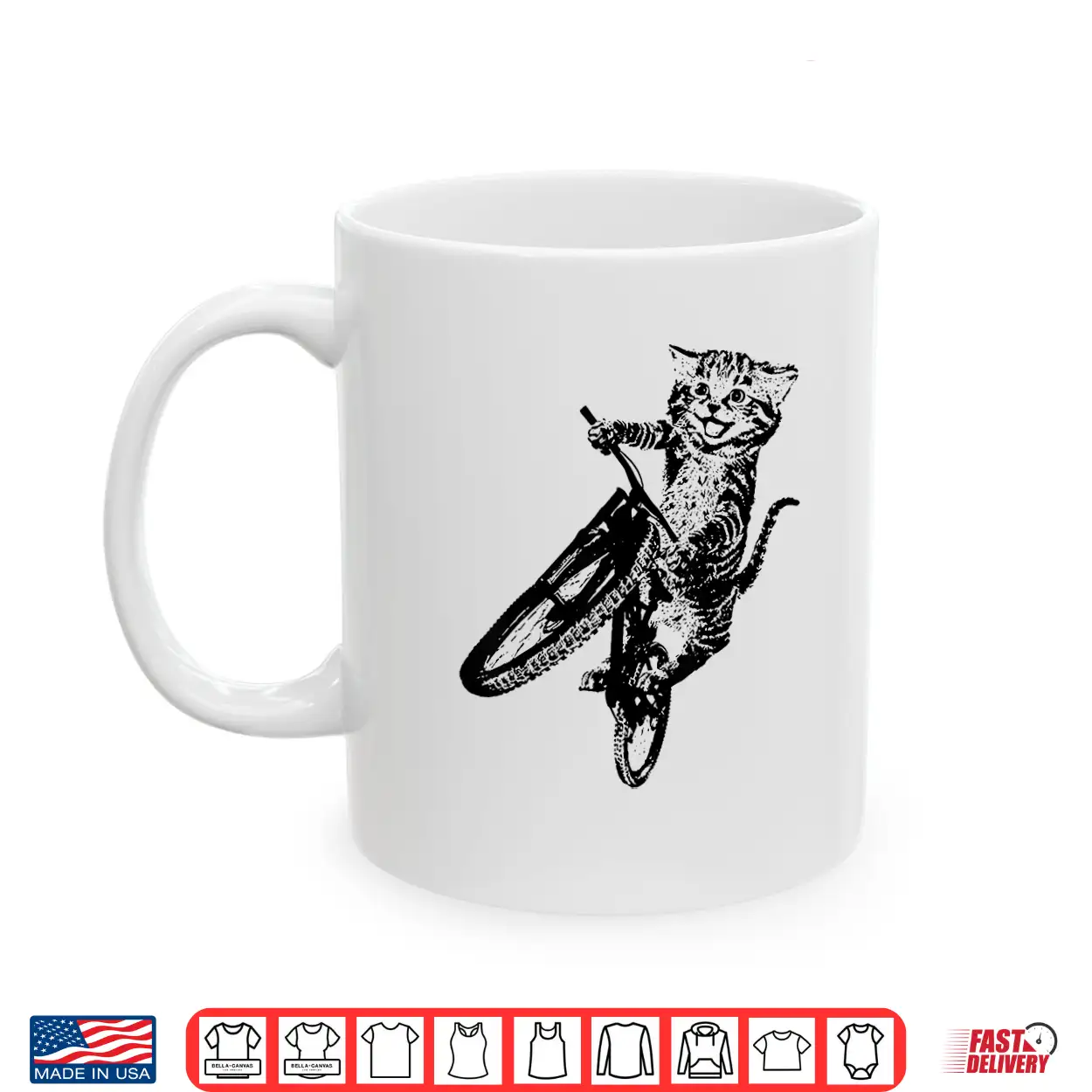 Vintage Cute Cat Bicycle Sport Bike Cycling Cyclist Biking Shirt