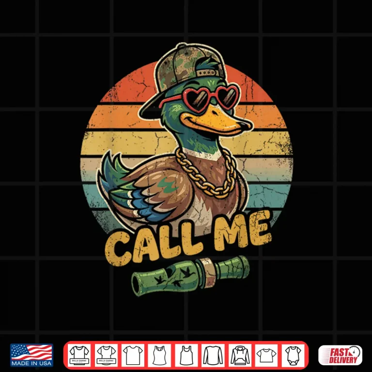 Design Call Me Duck Hunting Retro Valentines Day Graphic Shirt