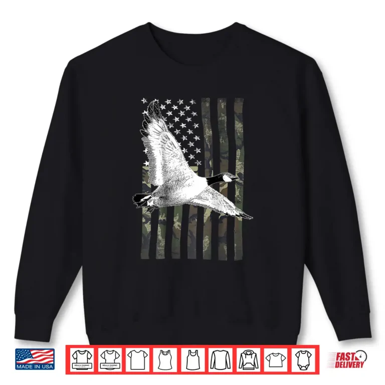 Sweatshirt Camouflage Flag Goose Hunting Professional Graphic Shirt