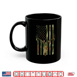 Mug Camo US Flag Deer Skull Vintage Hunting Patriotic Hunt Shirt