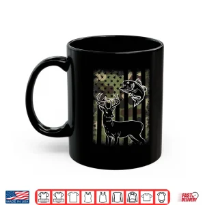 Mug Camouflage American Flag Fishing Hunting Hunter Deer Fish Shirt