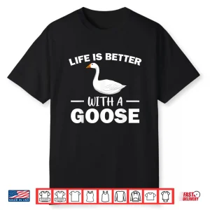 Cute Goose Design Grey White Goose Fan Professional Shirt