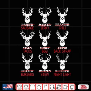 Design Deer Hunting Gift Hunter Of All Santas Reindeer Holiday Shirt