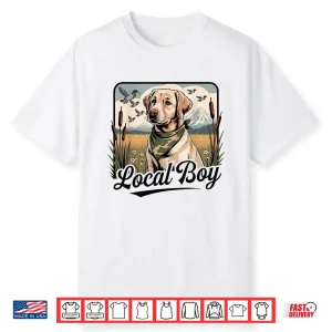 Local Boy Labrador Hunting Dog Marsh Scene Sunset Vintage Shirt
