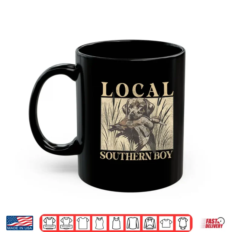 Mug Local Southern Boy Duck Hunting Black Lab Outdoor Vintage Shirt