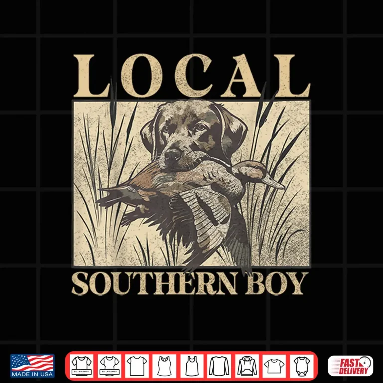 Design Local Southern Boy Duck Hunting Black Lab Outdoor Vintage Shirt