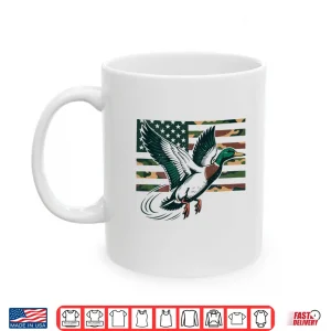 Mug Youth Camo Mallard Duck Hunting Camouflage American Flag Shirt