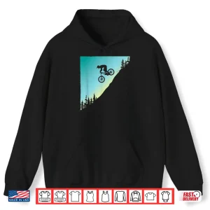Hoodie Downhill Bike Jump Mountain Biking MTB Trail Ride Sunset Shirt