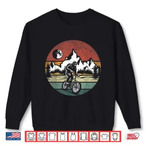 Sweatshirt Bigfoot Riding Bicycle Vintage Mountain Biking Bigfoot Biker Shirt