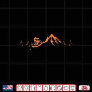 Design Mountain Bike Heartbeat Shirt Cute Bike Heartbeat Tee Gift
