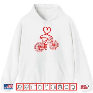 Hoodie Mountain Biking Valentines Day Shirt