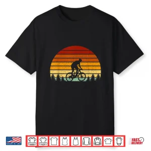 Vintage Sunset Mountain Biking Gift For Mountain Bikers Shirt