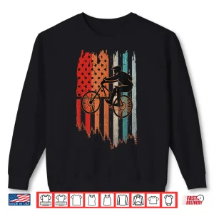 Sweatshirt Retro Mountain Bike 4th of July Vintage USA Flag MTB Biking Shirt