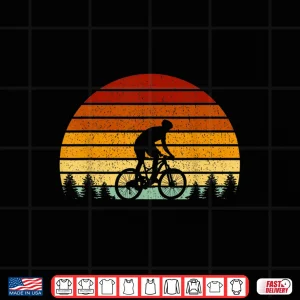 Design Vintage Sunset Mountain Biking Gift For Mountain Bikers Shirt