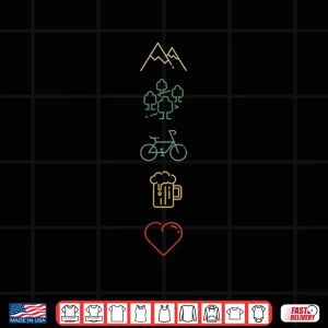 Design Bike Mountains Forest and Beer MTB Mountain Bike Shirt