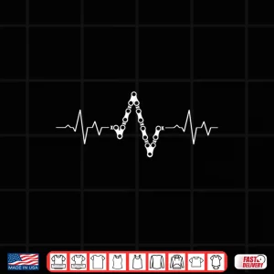 Design Mountain Bike Chain Heartbeat Shirt MTB Shirt Gift Shirt