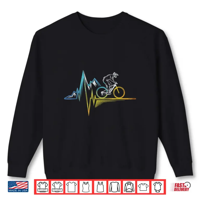 Sweatshirt Mountain Bike Heartbeat Funny Biking Shirt