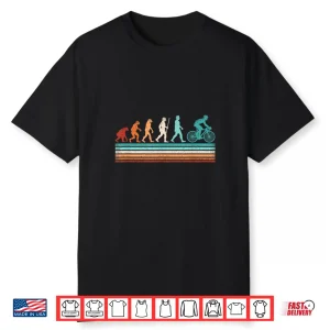 Retro Cyclist Evolution Cycling Mountain Bike Biking Bicycle Shirt