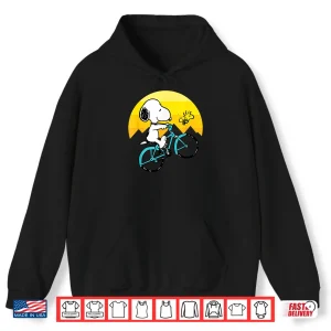 Hoodie Peanuts Snoopy and Woodstock Retro Mountain Biking Shirt