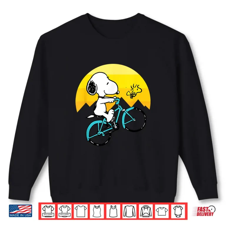 Sweatshirt Peanuts Snoopy and Woodstock Retro Mountain Biking Shirt