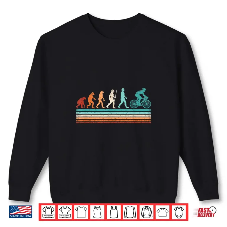 Sweatshirt Retro Cyclist Evolution Cycling Mountain Bike Biking Bicycle Shirt