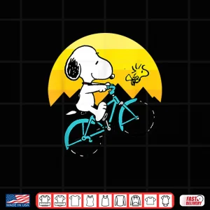 Design Peanuts Snoopy and Woodstock Retro Mountain Biking Shirt