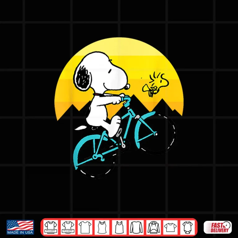 Design Peanuts Snoopy and Woodstock Retro Mountain Biking Shirt