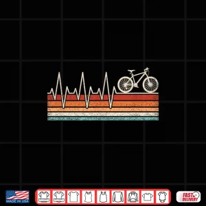 Design Retro Cycling Heartbeat Bicycle Cyclist Mountain Bike Biking Shirt