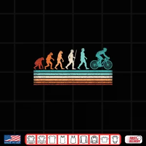 Design Retro Cyclist Evolution Cycling Mountain Bike Biking Bicycle Shirt