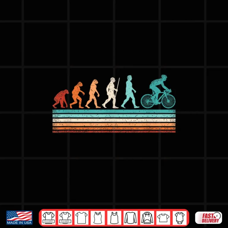 Design Retro Cyclist Evolution Cycling Mountain Bike Biking Bicycle Shirt