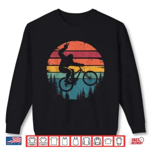 Sweatshirt Retro Vintage Bigfoot Mountain Bike Funny Sasquatch Biking Shirt