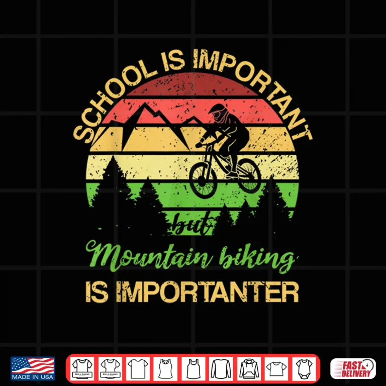 Design School Is Important But Mountain Biking Is Importanter Kids Shirt